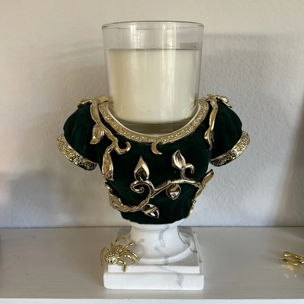 Bath & Body Works 💚 Headless Bust Pedestal 3 Wick Candle Holder Halloween 🕷️